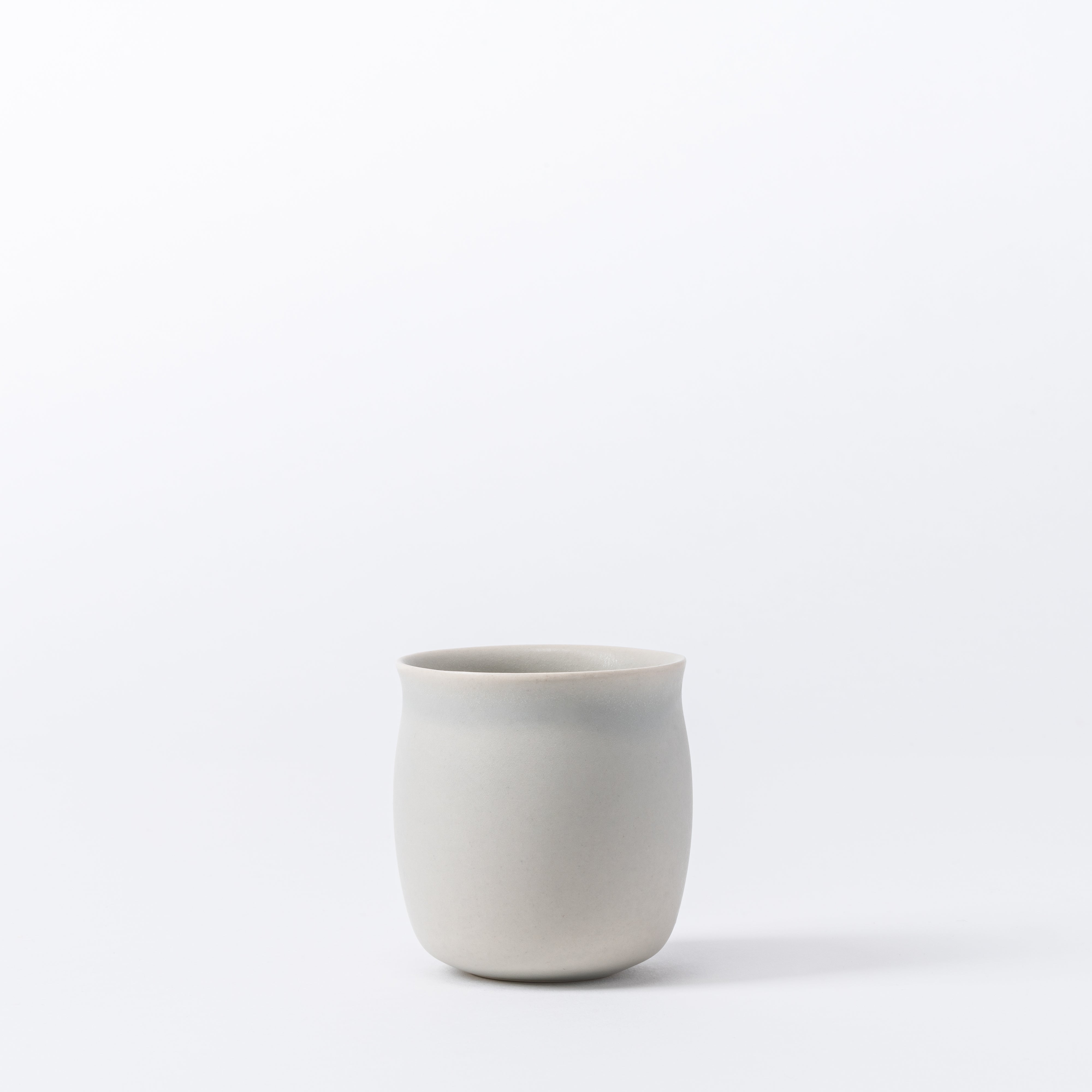 Set of 2 Small Misty Grey Tasting Cups - Rounded Ceramic Mini Set