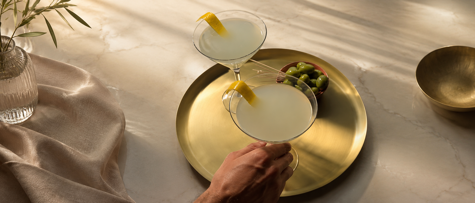 Elegant glassware table setting